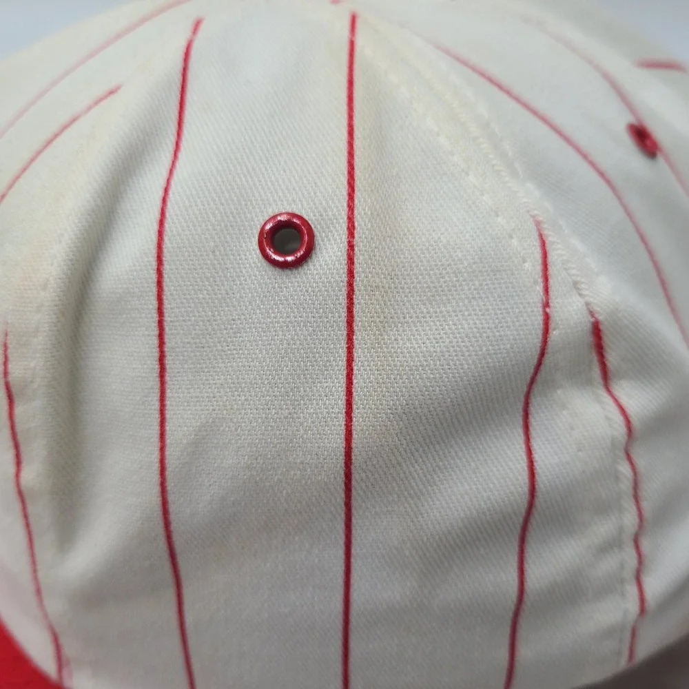 Vintage Case IH Hat Snapback K-Products White Red Pinstripes East Moline‎ Plant